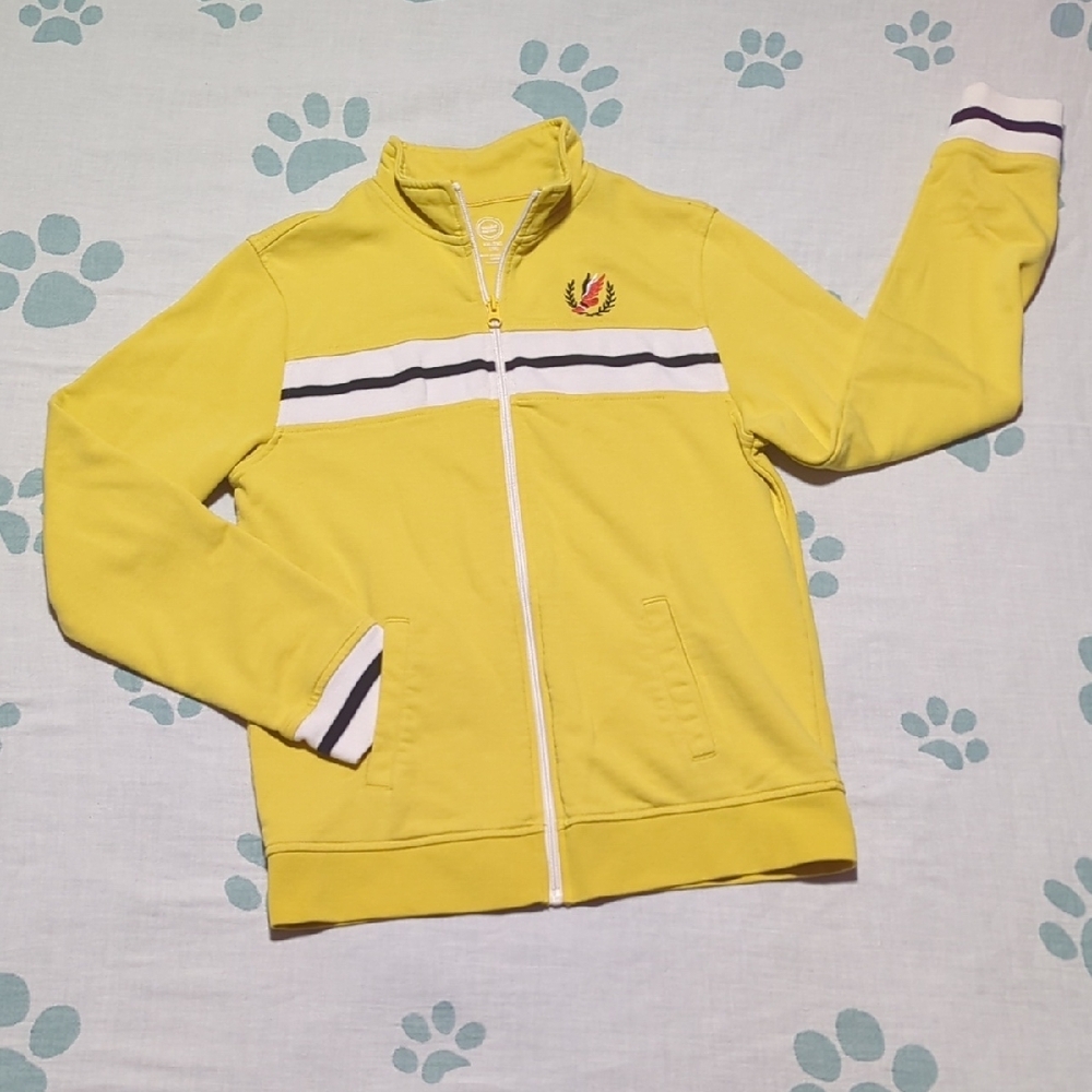 Yellow Track Jacket with Embroidered Logo